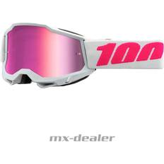 Motorcycle Goggles 100% Accuri II Keetz Motocross Brille, weiss-pink