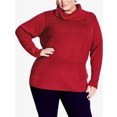 Avenue L Sweaters Avenue SWEATER ROSIE CABLE Ruby Port Ruby Port
