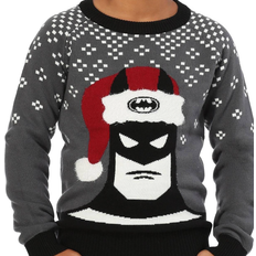 Christmas Sweaters Children's Clothing Batman Kid's Holiday Hat Ugly Christmas Sweater - Black