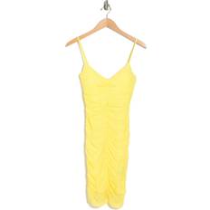 Women - Yellow Dresses Bebe Women's Ruched Mini Bodycon Dress Yellow