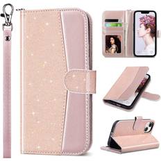 Apple iPhone 13 Wallet Cases ULAK Compatible with iPhone 13 Wallet Case for Women, Premium PU Leather Flip Cover with Card Holder and Kickstand Feature Protective Phone Case Designed for iPhone 13 6.1 Inch, Champagne Color