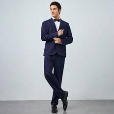Herren Anzüge Shein Men's Solid Color Suit Set