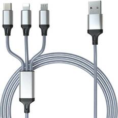 JAMEGA USB A - USB B Micro/USB C/Lightning M-M 1.2m