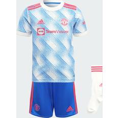 adidas 2021-22 Manchester United Away MINI Kit White-Glow Blue, 5T
