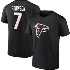 Fanatics Sports Fan Apparel Fanatics Men's Bijan Robinson Black Atlanta Falcons Icon Name and Number T-shirt Black
