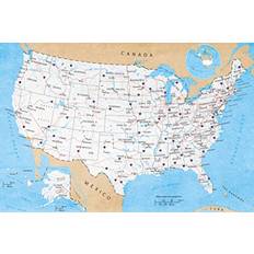 Pyramid America Map of United States USA Roads Highways 36x24