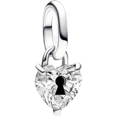 Charms & Anhänger Pandora ME Keyhole Heart Mini Dangle Charm - Silver/Transparent