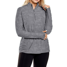 Tops Storm Creek Women's Bodyguard Eco-Camo Quarter-Zip Long-Sleeve Pullover - Zinc Grey