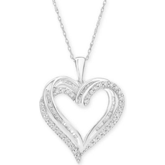 Jewelry Macy's Diamond Heart Pendant 18" Necklace 1/2 ct. t.w. in 10k White, Yellow or Rose Gold. White Gold