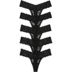 Victoria's Secret 5-Pack Lace Thong Panties - Black
