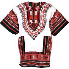 Chainupon African Dashiki Shirt - White/Red