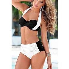 Bikinisett Angelsin Bikini-Set mit schwarzem und weißem Design