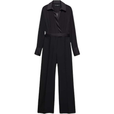 Mango Luisa Shirt Collar Long Jumpsuit - Black
