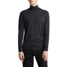 ASKET The Merino Roll Neck Base Layer Top - Charcoal Melange