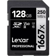Lexar Media Memory Cards & USB Flash Drives Lexar Media Professional SDXC Class 10 UHS-II U3 V60 250/90MB/s 128GB 1667x