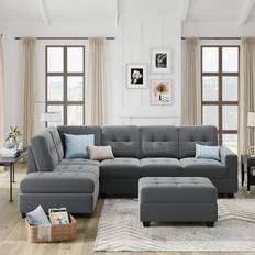 Furniture EMKK Sectional Corner Gray 104" 3pcs