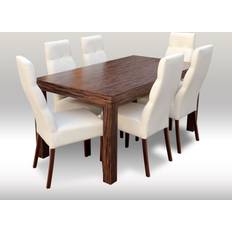 Holz Tischgruppen JV Furniture Designer Brown Tischgruppe 7Stk.
