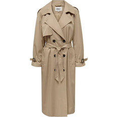 Damen - M Oberbekleidung Only Chloe Double Breasted Trenchcoat - Brown/Tannin