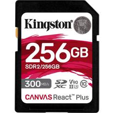 256 GB - SDXC Minnekort Kingston Canvas React Plus SDXC Class 10 UHS-II U3 ​​V90 300/260MB/s 256GB