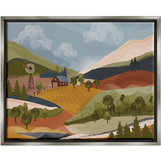 Stupell Rolling Country Hills Scenery Floater Canvas Wall Lisa Whitebutton