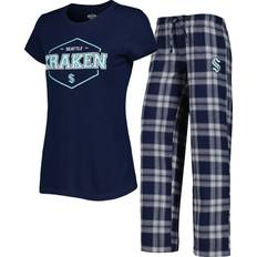 Clothing Concepts Sport Women's Concepts Sport Deep Sea Blue/Gray Seattle Kraken Badge T-Shirt & Pants Sleep Set