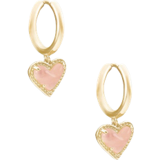 Quartz Jewelry Kendra Scott Ari Heart Huggie Earrings - Gold/Quartz