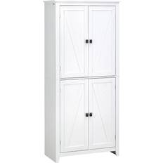 Kitchen pantry cabinets Homcom Kitchen Pantry White Storage Cabinet 31.5x71.8"
