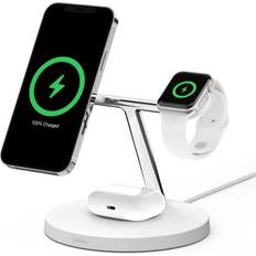 Batteries & Chargers Belkin BoostCharge Pro 3-in-1 Wireless Charger with Official MagSafe Charging 15W WIZ017ttWH
