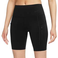 Nylon Shorts Nike Go Women's Firm-Support Mid-Rise Biker Shorts - Black