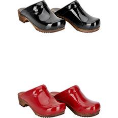 Sanita Schuhe Sanita Hausschuh Rot Blockabsatz für Damen