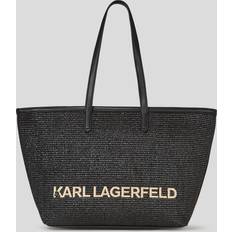 Karl Lagerfeld Taschen Karl Lagerfeld K/essential Raffia Tote Bag, Woman, Black, Size: One size One size