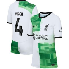 Sports Fan Apparel Nike Big Boys Virgil van Dijk White Liverpool 2023/24 Away Replica Player Jersey White