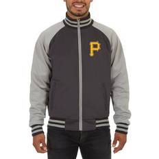 JH Design Sports Fan Apparel JH Design Men's Gray Pittsburgh Pirates Reversible Track Jacket