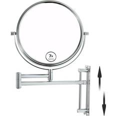 Bed Bath & Beyond Chrome Wall Mounted Round Frame Double-Sided Makeup Mirror with 1X/7X