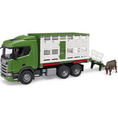 Plastikspielzeug Lastwagen Bruder Scania Super 560R Animal Transport Truck with 1 Cattle 03548