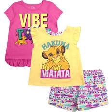 Disney Girl's Wide Variety Shirts & Short Set 3-piece - Multicolour