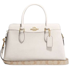 Coach Darcie Carryall With Signature Canvas Detail - Gold/Chalk