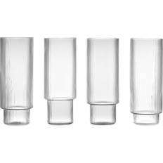 Glass Ferm Living Ripple Long Drinkglass 30cl 4st
