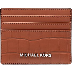 Michael Kors Hudson Crocodile Embossed Leather Card Case - Luggage