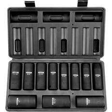 Vevor & 3/8 inch Deep Socket Set Metric 9-Pc to 90-Pc 6-Point Cr-Mo Steel Auto Repair Easy-Read Rugged Build