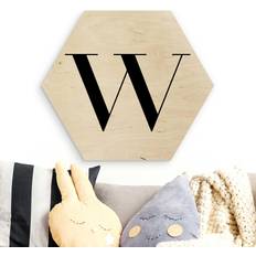 Holz Wanddekos Klebefieber Hexagon-Holzbild Buchstaben & Zahlen Buchstabe Serif Wanddeko