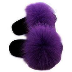 Dayiss Real Fox Fur Slipper - Purple