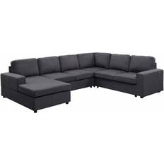 Lilola Home Dakota Dark Gray Sofa 120.5" 6 Seater, 5 Seater