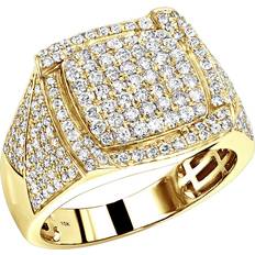 Luxurman Mens 10K Gold Diamond Ring Pinky