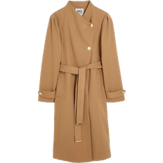 River Island Fall Away Belted Wrap Coat - Brown