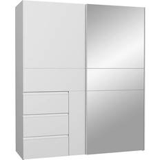 Metall Kleiderschränke Forte Modern White/Mirror Kleiderschrank 61.2x201cm