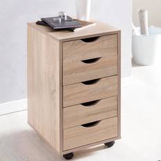 Schwarz Kommoden Wohnling 5 Drawers and Wheels Natural Kommode 33x64cm