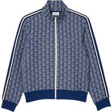 Polyamid Oberteile Lacoste Paris Jacquard Monogram Zipped Sweatshirt - Navy Blue/White