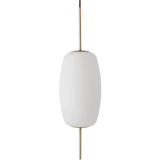 Frandsen Ceiling Lamps Frandsen Silk Opal White/Antique Brass 8.7"