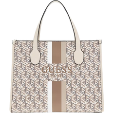 Guess Silvana G Cube Logo Handbag - Cream